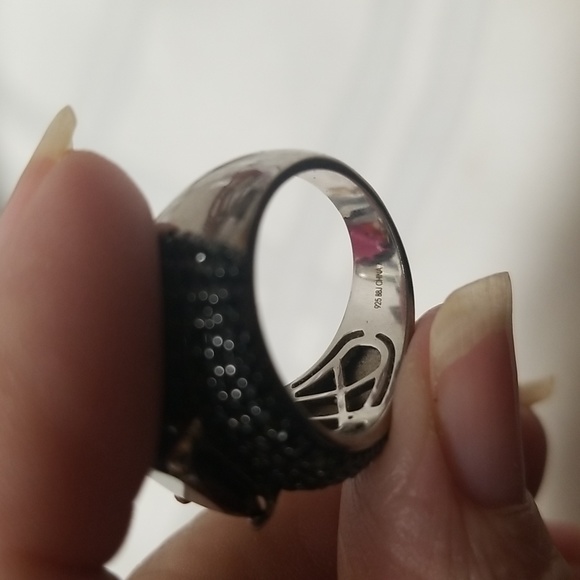 BLACK SPINEL Sz 6 Ring, 5.72 CTW, Excellent pre-owned Condition 925 SS - Picture 5 of 6